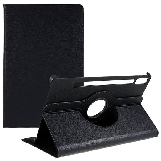 Shockproof Case for Lenovo Tab P11 Pro Gen 2, 360 Degree Rotating Stand Tablet Protector PU Leather + PC Cover Shell - Black