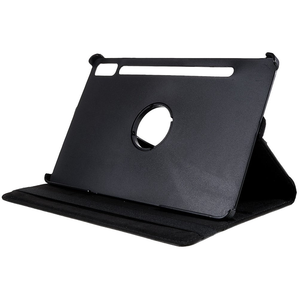 Shockproof Case for Lenovo Tab P11 Pro Gen 2, 360 Degree Rotating Stand Tablet Protector PU Leather + PC Cover Shell - Black