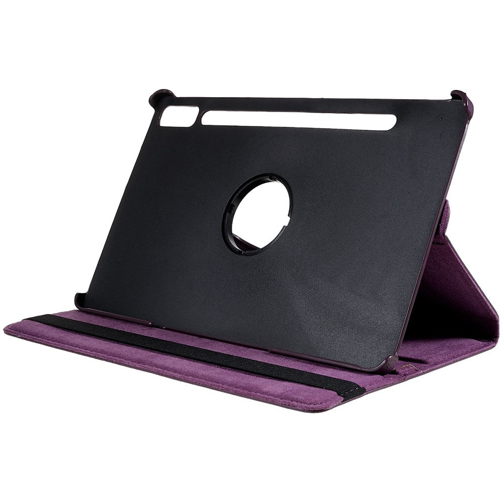 Shockproof Case for Lenovo Tab P11 Pro Gen 2, 360 Degree Rotating Stand Tablet Protector PU Leather + PC Cover Shell - Purple