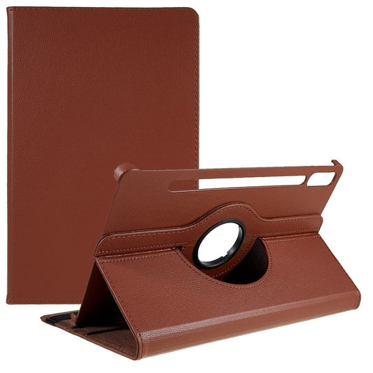 Shockproof Case for Lenovo Tab P11 Pro Gen 2, 360 Degree Rotating Stand Tablet Protector PU Leather + PC Cover Shell - Brown