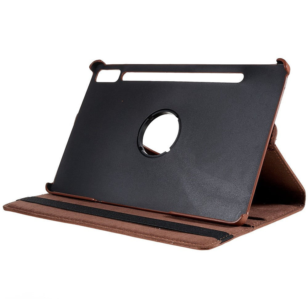 Shockproof Case for Lenovo Tab P11 Pro Gen 2, 360 Degree Rotating Stand Tablet Protector PU Leather + PC Cover Shell - Brown