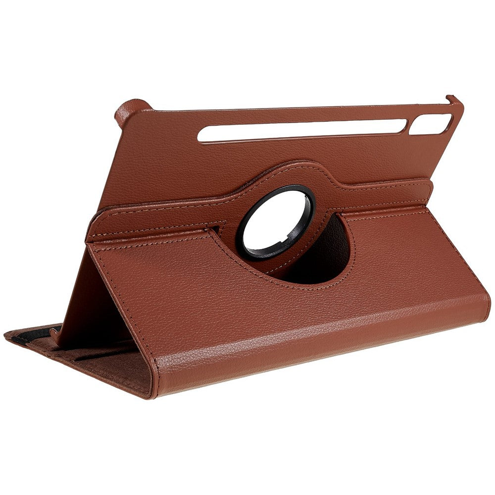Shockproof Case for Lenovo Tab P11 Pro Gen 2, 360 Degree Rotating Stand Tablet Protector PU Leather + PC Cover Shell - Brown