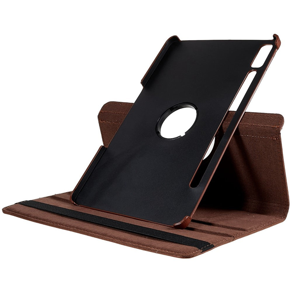 Shockproof Case for Lenovo Tab P11 Pro Gen 2, 360 Degree Rotating Stand Tablet Protector PU Leather + PC Cover Shell - Brown