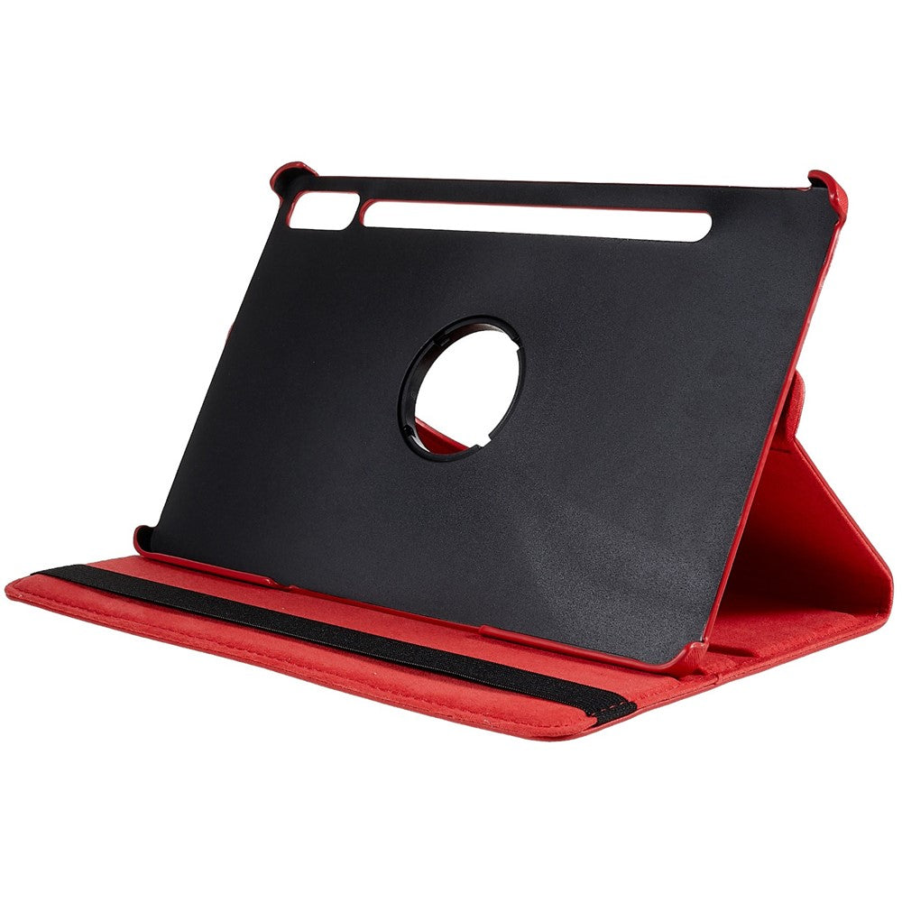 Shockproof Case for Lenovo Tab P11 Pro Gen 2, 360 Degree Rotating Stand Tablet Protector PU Leather + PC Cover Shell - Red