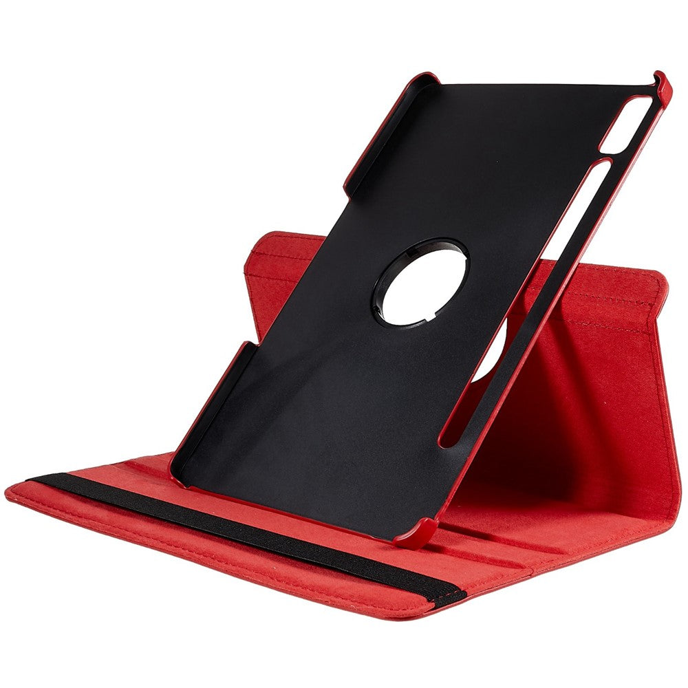 Shockproof Case for Lenovo Tab P11 Pro Gen 2, 360 Degree Rotating Stand Tablet Protector PU Leather + PC Cover Shell - Red