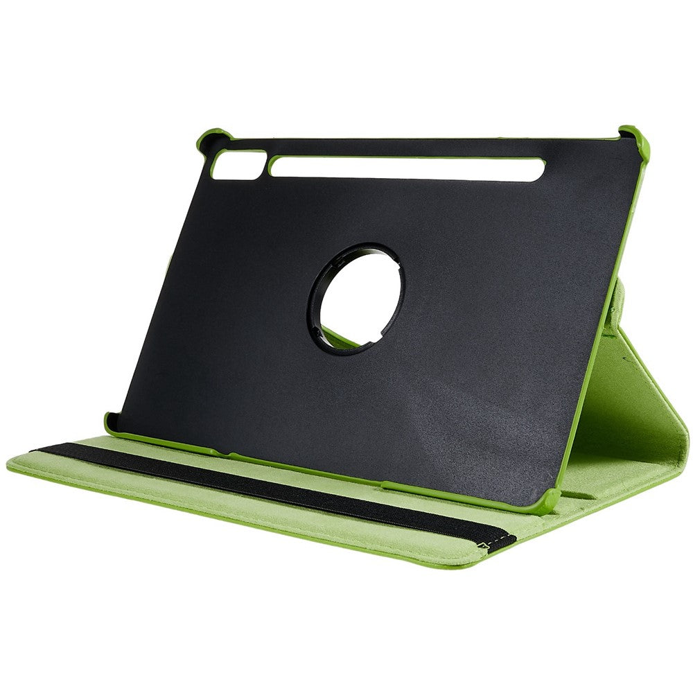 Shockproof Case for Lenovo Tab P11 Pro Gen 2, 360 Degree Rotating Stand Tablet Protector PU Leather + PC Cover Shell - Green