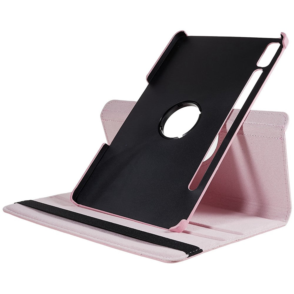 Shockproof Case for Lenovo Tab P11 Pro Gen 2, 360 Degree Rotating Stand Tablet Protector PU Leather + PC Cover Shell - Pink