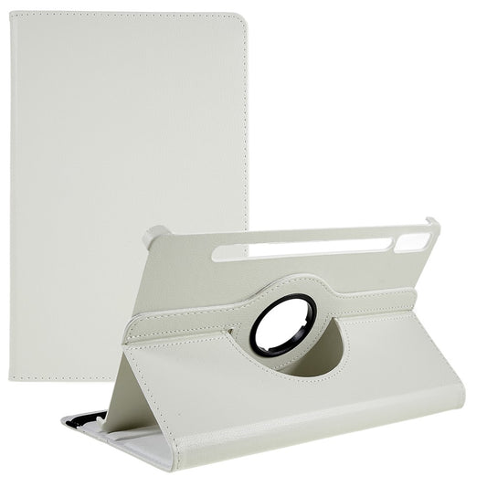 Shockproof Case for Lenovo Tab P11 Pro Gen 2, 360 Degree Rotating Stand Tablet Protector PU Leather + PC Cover Shell - White