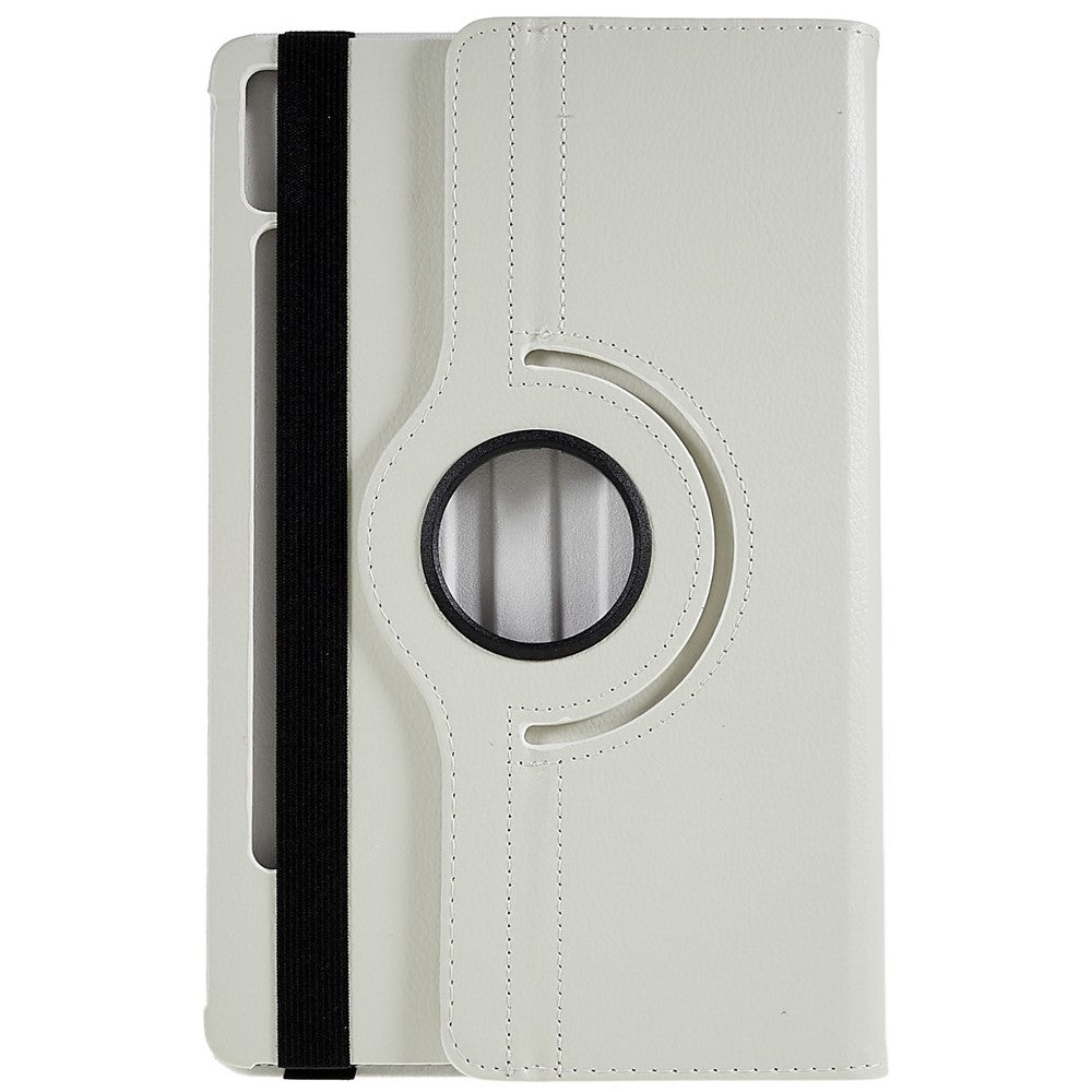Shockproof Case for Lenovo Tab P11 Pro Gen 2, 360 Degree Rotating Stand Tablet Protector PU Leather + PC Cover Shell - White