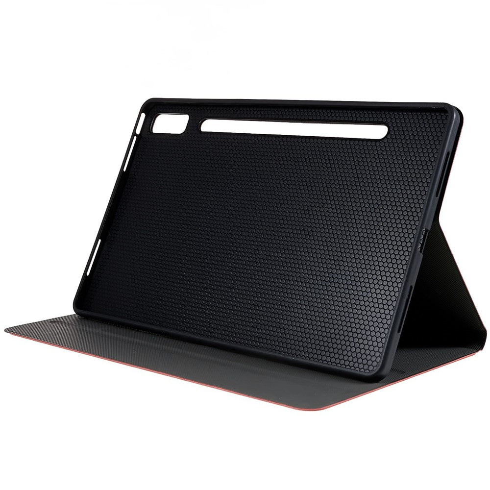 PU Leather Drop-proof Case for Lenovo Pad Pro 2022 11", Adjustable Stand Anti-Scratch Tablet Protective Cover - Red