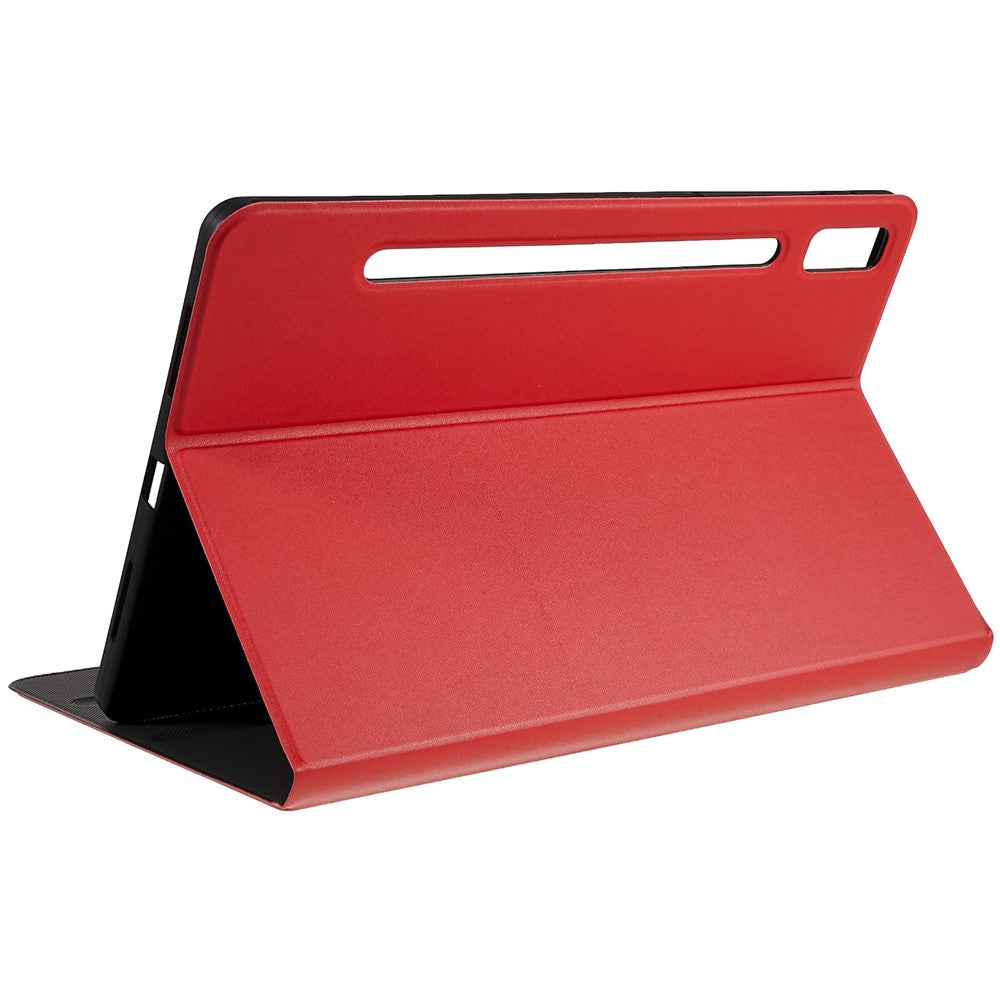 PU Leather Drop-proof Case for Lenovo Pad Pro 2022 11", Adjustable Stand Anti-Scratch Tablet Protective Cover - Red