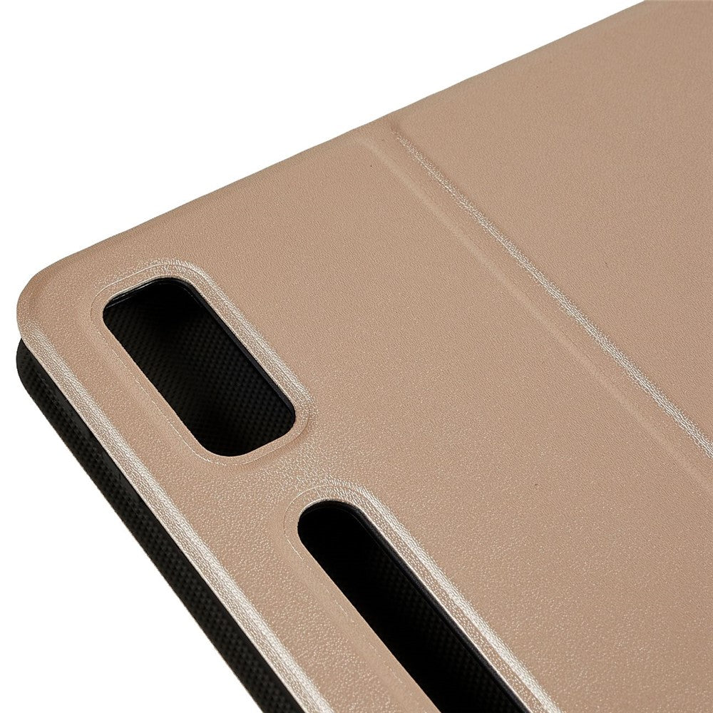 PU Leather Drop-proof Case for Lenovo Pad Pro 2022 11", Adjustable Stand Anti-Scratch Tablet Protective Cover - Gold