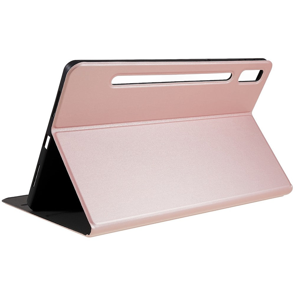 PU Leather Drop-proof Case for Lenovo Pad Pro 2022 11", Adjustable Stand Anti-Scratch Tablet Protective Cover - Rose Gold