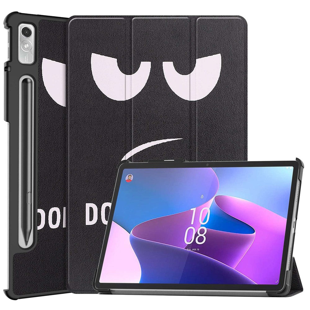 For Lenovo Tab P11 Pro Gen 2 Tri-Fold Stand Tablet Case Pattern Printing PU Leather Auto Wake / Sleep Cover with Pencil Holder - Don't Touch Me