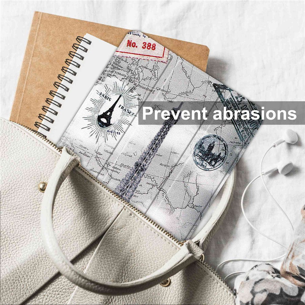 For Lenovo Tab P11 Pro Gen 2 Tri-Fold Stand Tablet Case Pattern Printing PU Leather Auto Wake / Sleep Cover with Pencil Holder - Vintage Tower