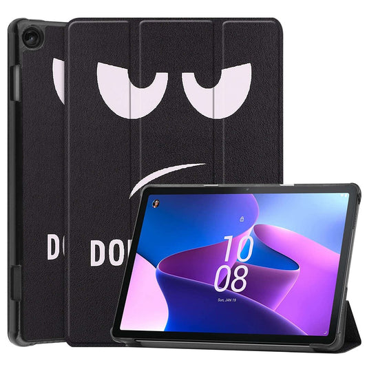 For Lenovo Tab M10 (Gen 3) TB-328FU / TB-328XU Pattern Printing Tablet Case PU Leather Trifold Stand Cover with Auto Wake / Sleep - Don't Touch Me