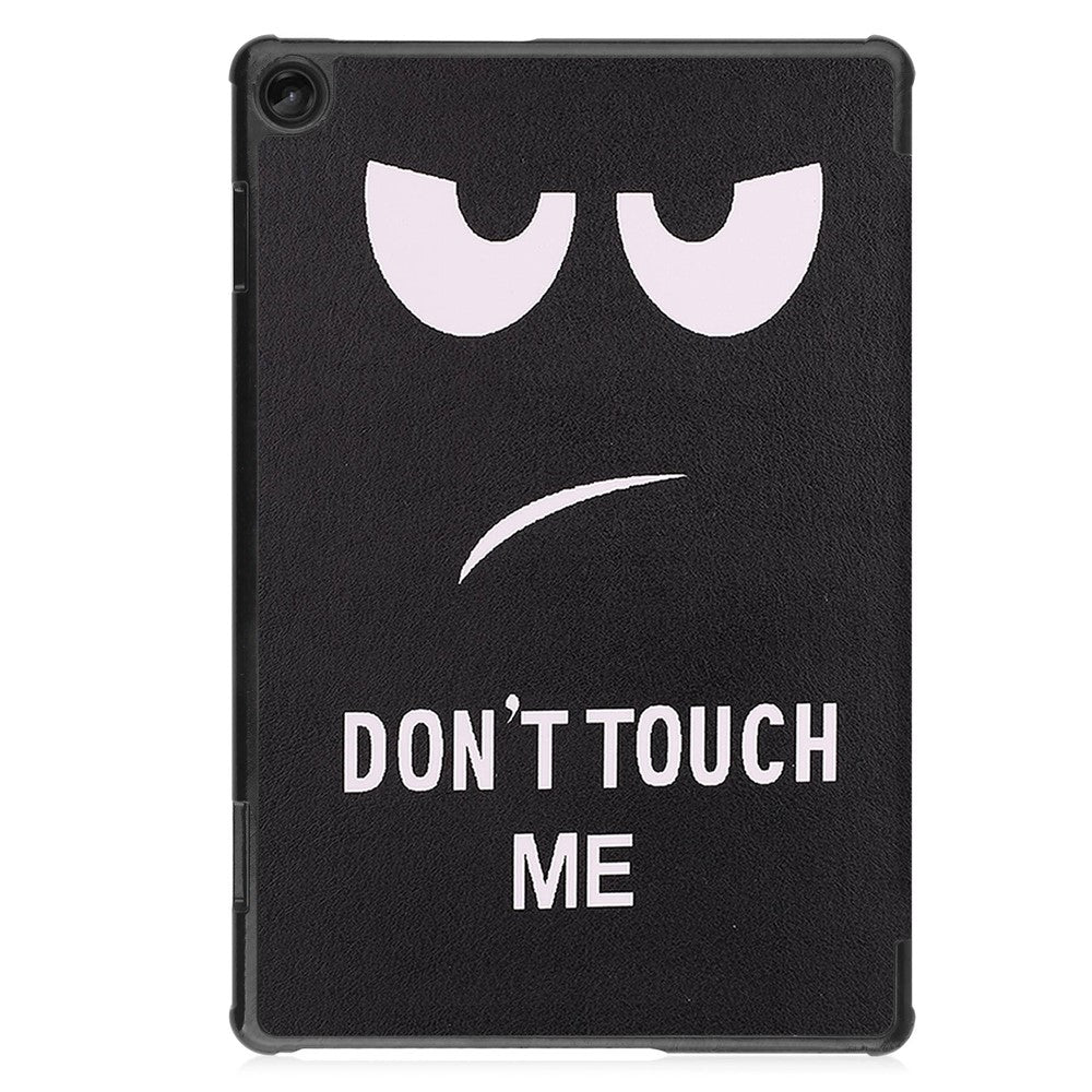 For Lenovo Tab M10 (Gen 3) TB-328FU / TB-328XU Pattern Printing Tablet Case PU Leather Trifold Stand Cover with Auto Wake / Sleep - Don't Touch Me