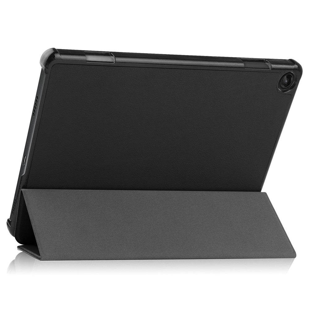 For Lenovo Tab M10 (Gen 3) TB-328FU / TB-328XU PU Leather Trifold Stand Cover Auto Sleep / Wake Case - Black