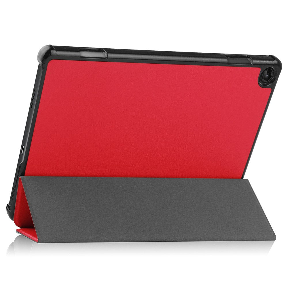 For Lenovo Tab M10 (Gen 3) TB-328FU/TB-328XU PU Leather Trifold Stand Cover Auto Sleep/Wake Case - Red