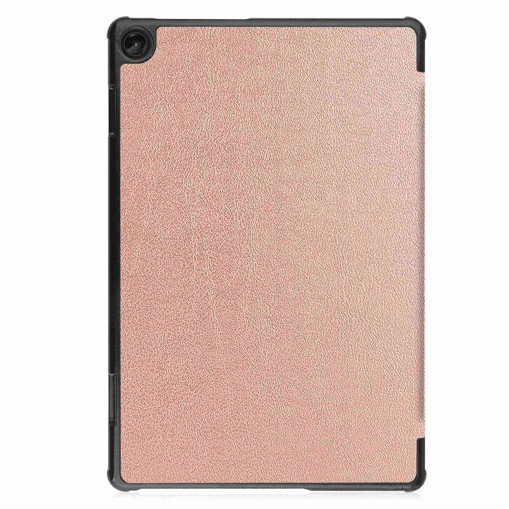 For Lenovo Tab M10 (Gen 3) TB-328FU/TB-328XU PU Leather Trifold Stand Cover Auto Sleep/Wake Case - Rose Gold