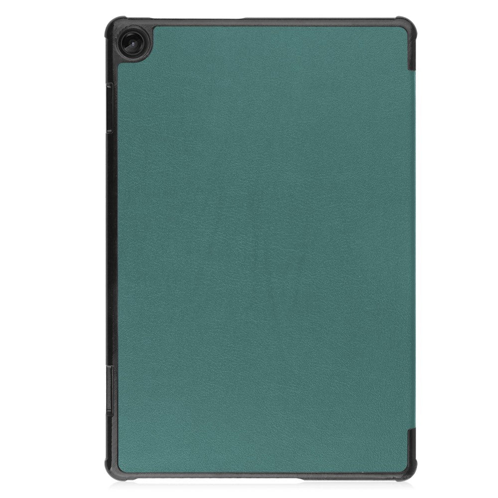 For Lenovo Tab M10 (Gen 3) TB-328FU/TB-328XU PU Leather Trifold Stand Cover Auto Sleep/Wake Case - Blackish Green