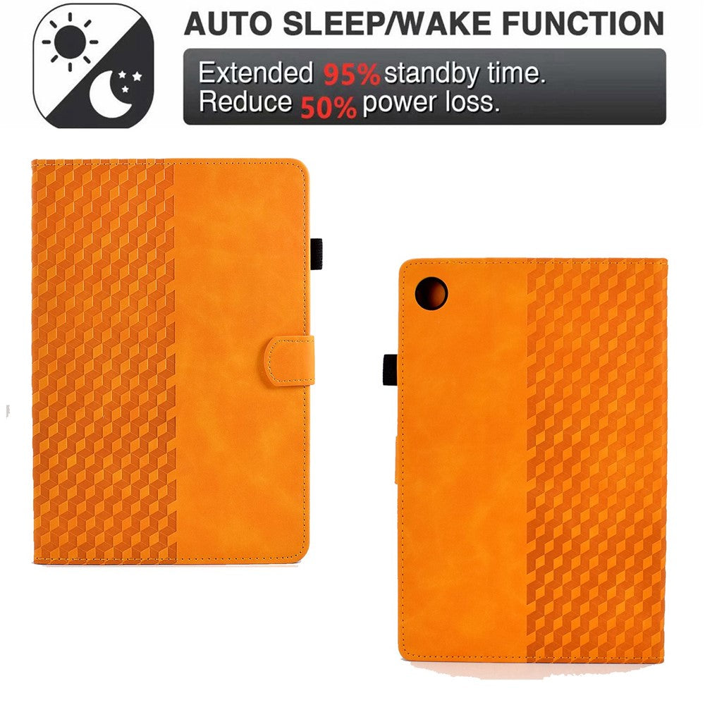 Auto Wake / Sleep Shockproof Case for Lenovo Tab M10 Plus (3rd Gen) / Xiaoxin Pad 2022 10.6 inch Pattern Imprinted Anti-Drop Cover Solid Color Stitching Tablet Leather Stand Case with Card Slots - Khaki