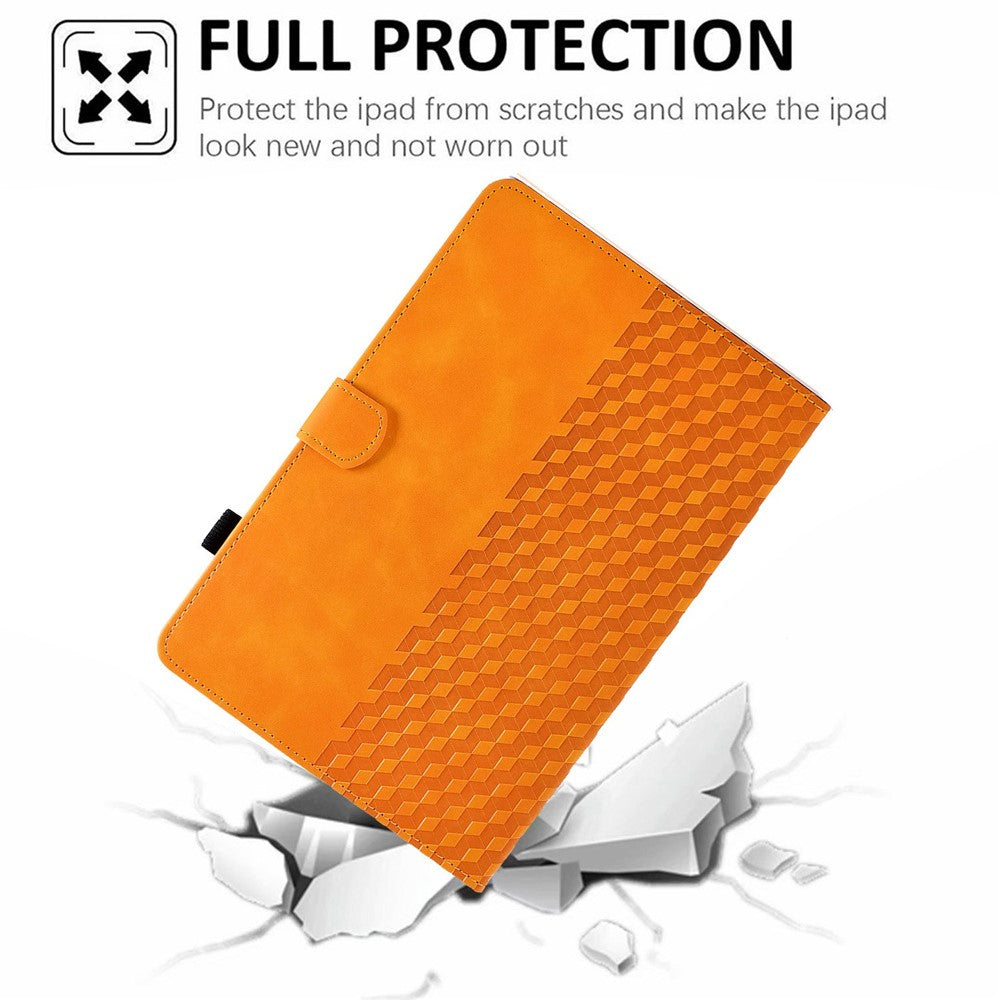 Auto Wake / Sleep Shockproof Case for Lenovo Tab M10 Plus (3rd Gen) / Xiaoxin Pad 2022 10.6 inch Pattern Imprinted Anti-Drop Cover Solid Color Stitching Tablet Leather Stand Case with Card Slots - Khaki