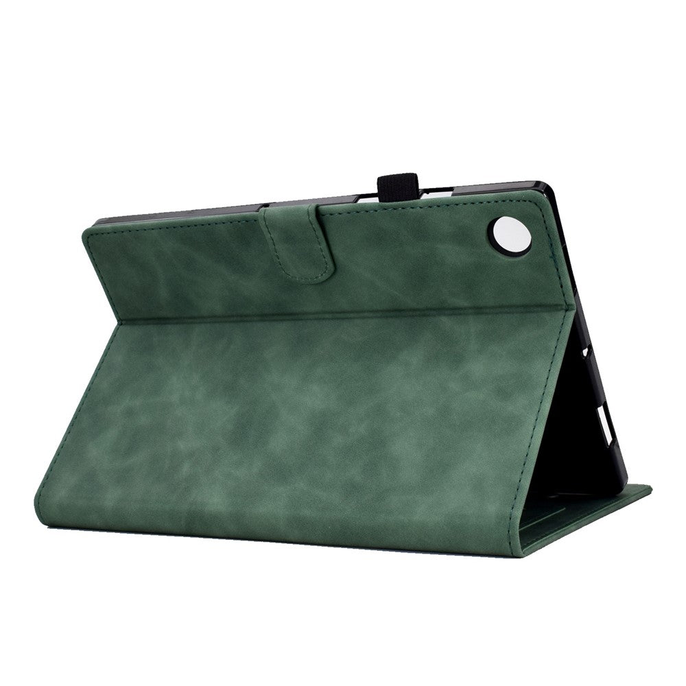 Pattern Imprinted Shockproof Case for Lenovo Tab M10 (Gen 3) TB-328FU / TB-328XU Anti-Fall Solid Color Leather Tablet Case Protective Folio Flip Cover with Card Slots Support Auto Wake / Sleep - Green