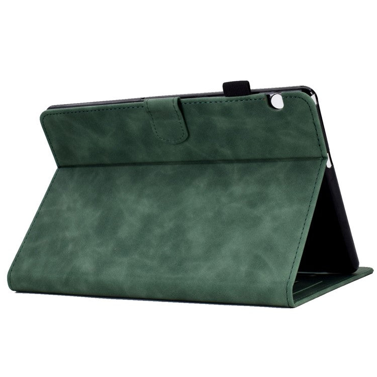 For Huawei MediaPad T3 10 Pattern Imprinted Tablet Case PU Leather Folio Stand Smart Cover Shell with Pencil Holder and Card Slots - Green