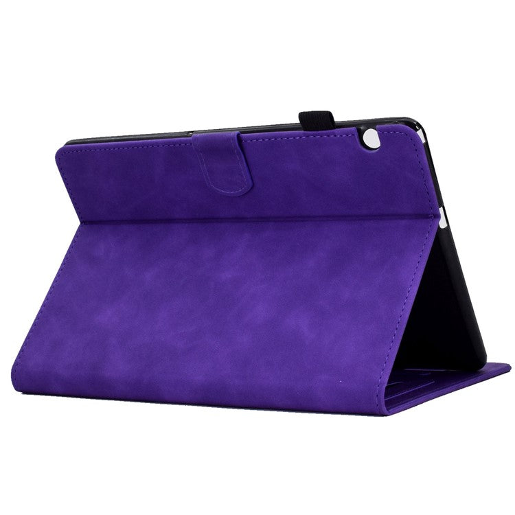 For Huawei MediaPad T3 10 Pattern Imprinted Tablet Case PU Leather Folio Stand Smart Cover Shell with Pencil Holder and Card Slots - Purple