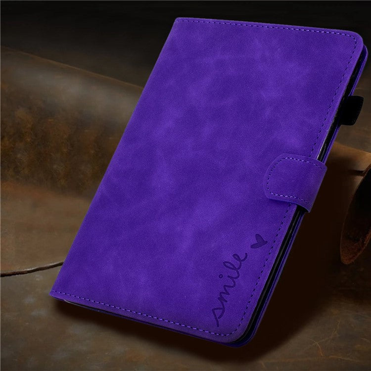 For Huawei MediaPad T3 10 Pattern Imprinted Tablet Case PU Leather Folio Stand Smart Cover Shell with Pencil Holder and Card Slots - Purple