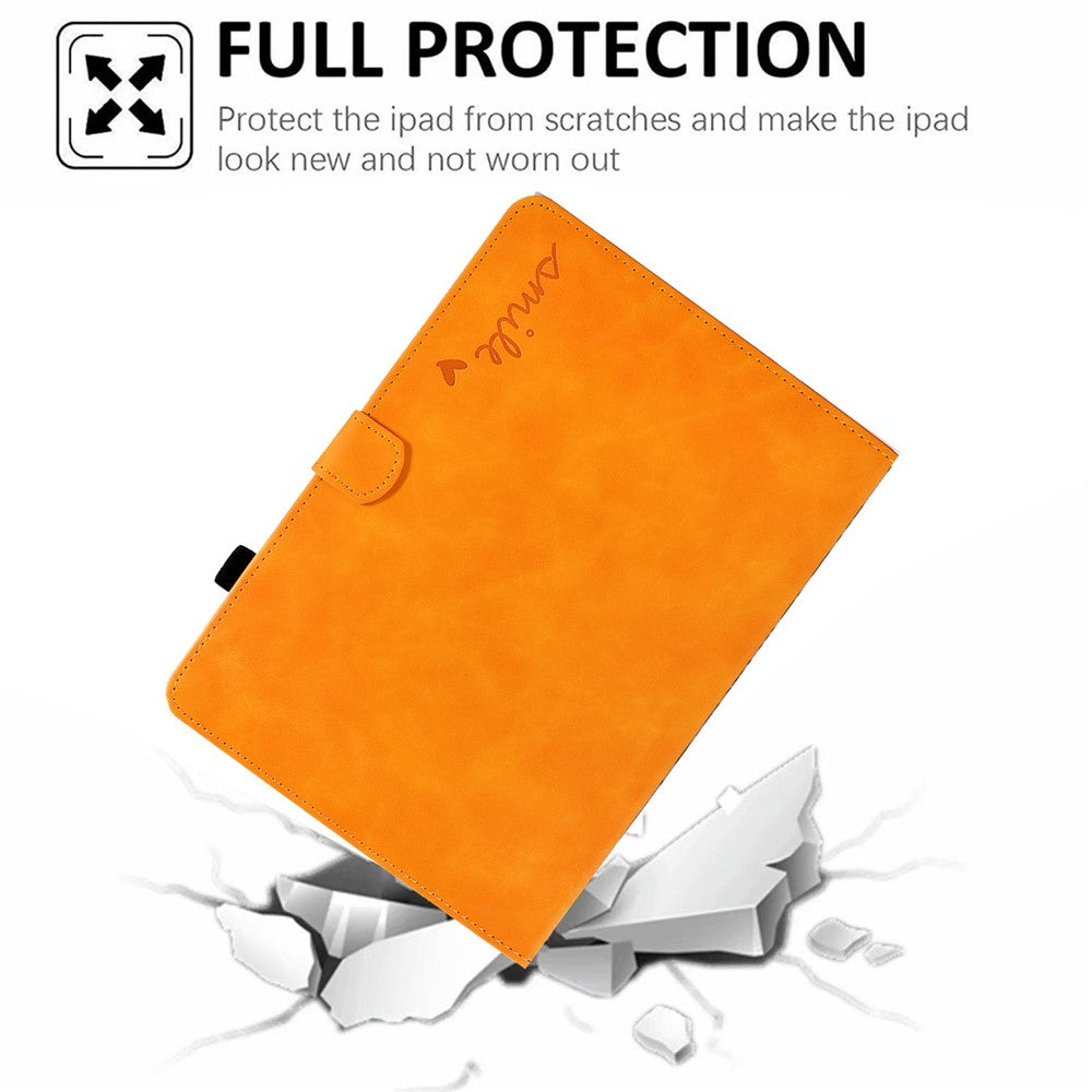 Smart Tablet Leather Case for Lenovo Tab M10 TB-X605F, Anti-scratch Imprinted Pattern Auto Sleep / Wake Up Cover with Card Slots - Khaki