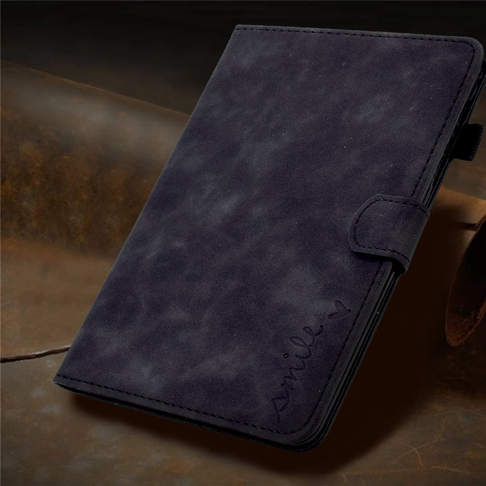 Smart Tablet Leather Case for Lenovo Tab M10 TB-X605F, Anti-scratch Imprinted Pattern Auto Sleep / Wake Up Cover with Card Slots - Black