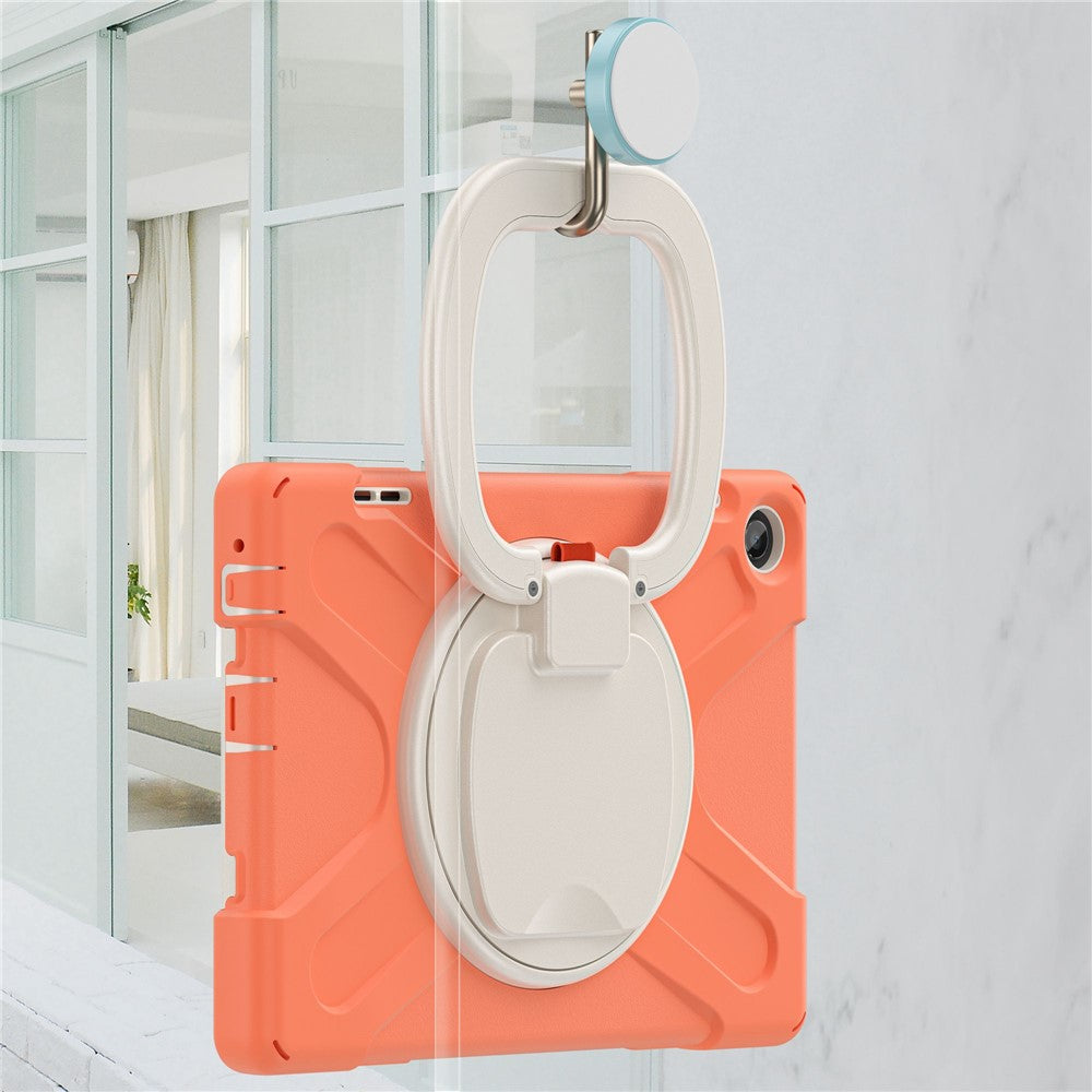 For Lenovo Tab M10 (Gen 3) TB-328FU / TB-328XU PC + Silicone Tablet Case Hand Grip Rotary Kickstand Drop-proof Protective Cover - Orange