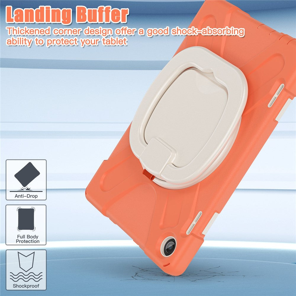 For Lenovo Tab M10 (Gen 3) TB-328FU / TB-328XU PC + Silicone Tablet Case Hand Grip Rotary Kickstand Drop-proof Protective Cover - Orange