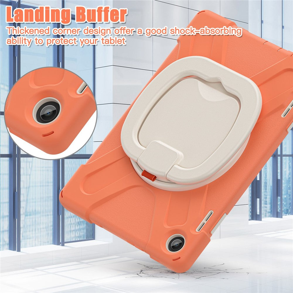 For Lenovo Tab M10 (Gen 3) TB-328FU / TB-328XU PC + Silicone Tablet Case Hand Grip Rotary Kickstand Drop-proof Protective Cover - Orange