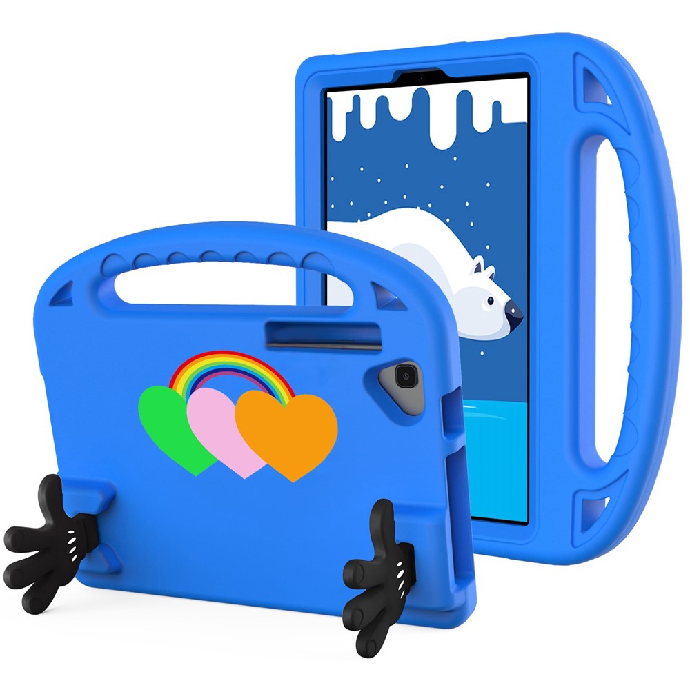 For Lenovo Tab M10 HD Gen 2 TB-X306F / X306X 10.1-inch Palm Shape Kickstand Design EVA Case Love Heart Pattern Tablet Protective Cover with Grip Handle - Blue