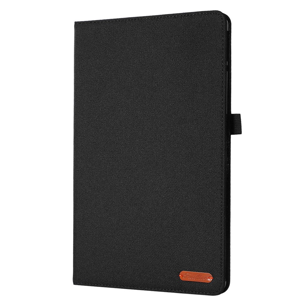 For Lenovo Tab P11 Pro Gen 2 Cloth Texture PU Leather Tablet Case Foldable Stand Card Holder Protective Cover - Black