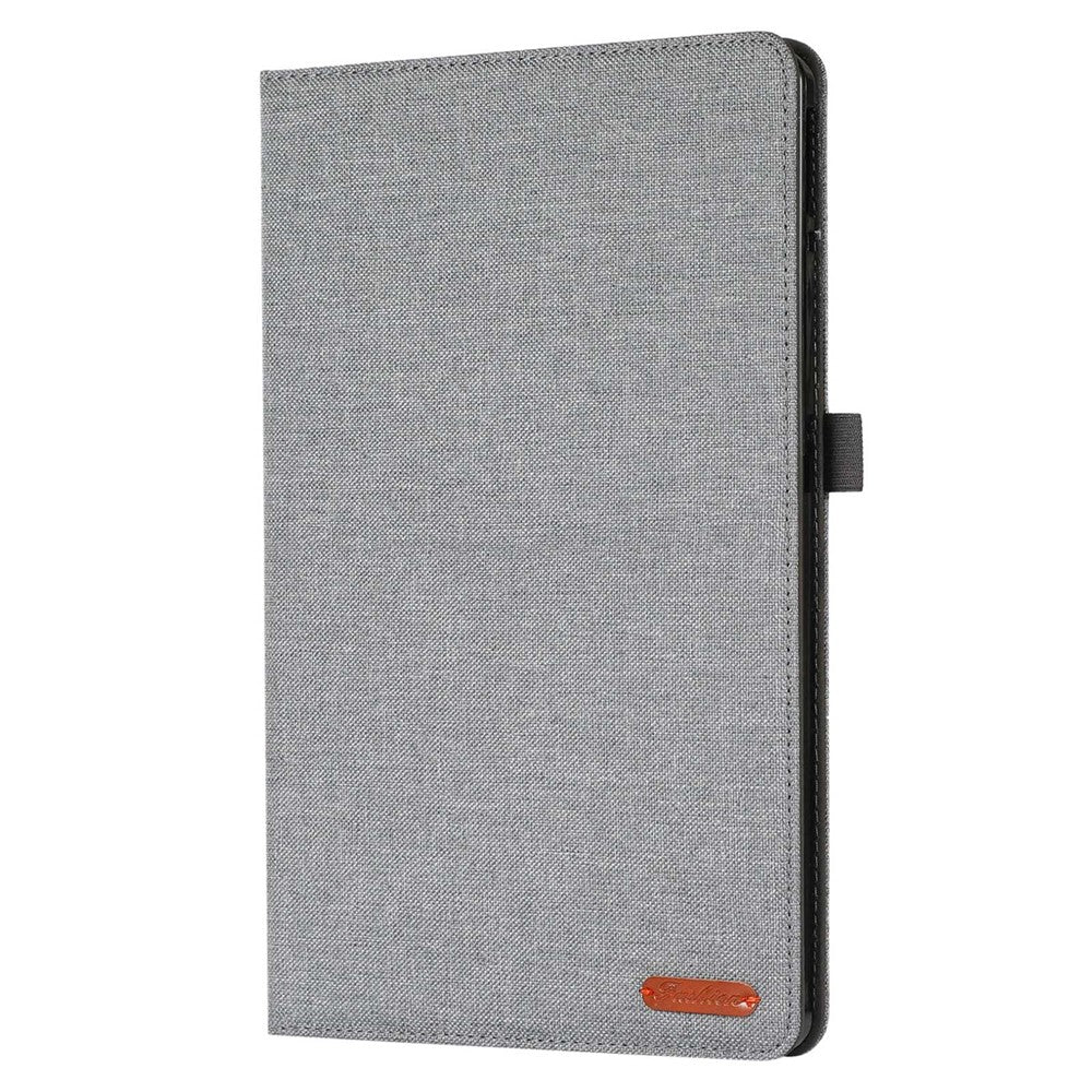 For Lenovo Tab P11 Pro Gen 2 Cloth Texture PU Leather Tablet Case Foldable Stand Card Holder Protective Cover - Grey