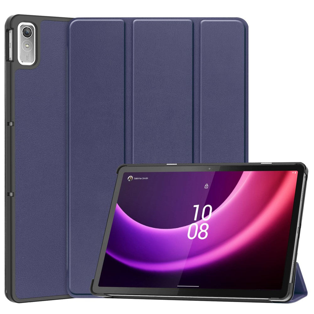 For Lenovo Tab P11 Gen 2 PU Leather Tri-fold Stand Tablet Shockproof Case Auto Wake / Sleep Full Protection Cover - Blue