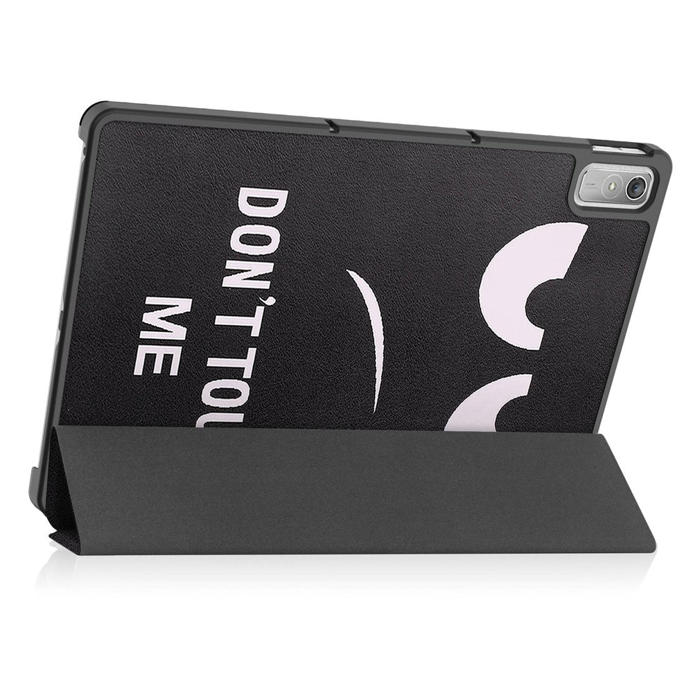 For Lenovo Tab P11 Gen 2 Tri-fold Stand PU Leather Anti-drop Cover Pattern Printing Auto Wake / Sleep Tablet Protective Case - Don't Touch Me