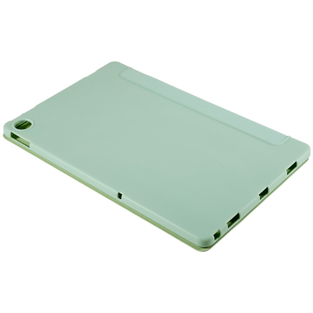 For Lenovo Tab M10 Plus (3rd Gen) / Xiaoxin Pad 2022 10.6 inch Tri-fold Stand PU Leather + Silicone Cover Tablet Anti-drop Shockproof Case - Green