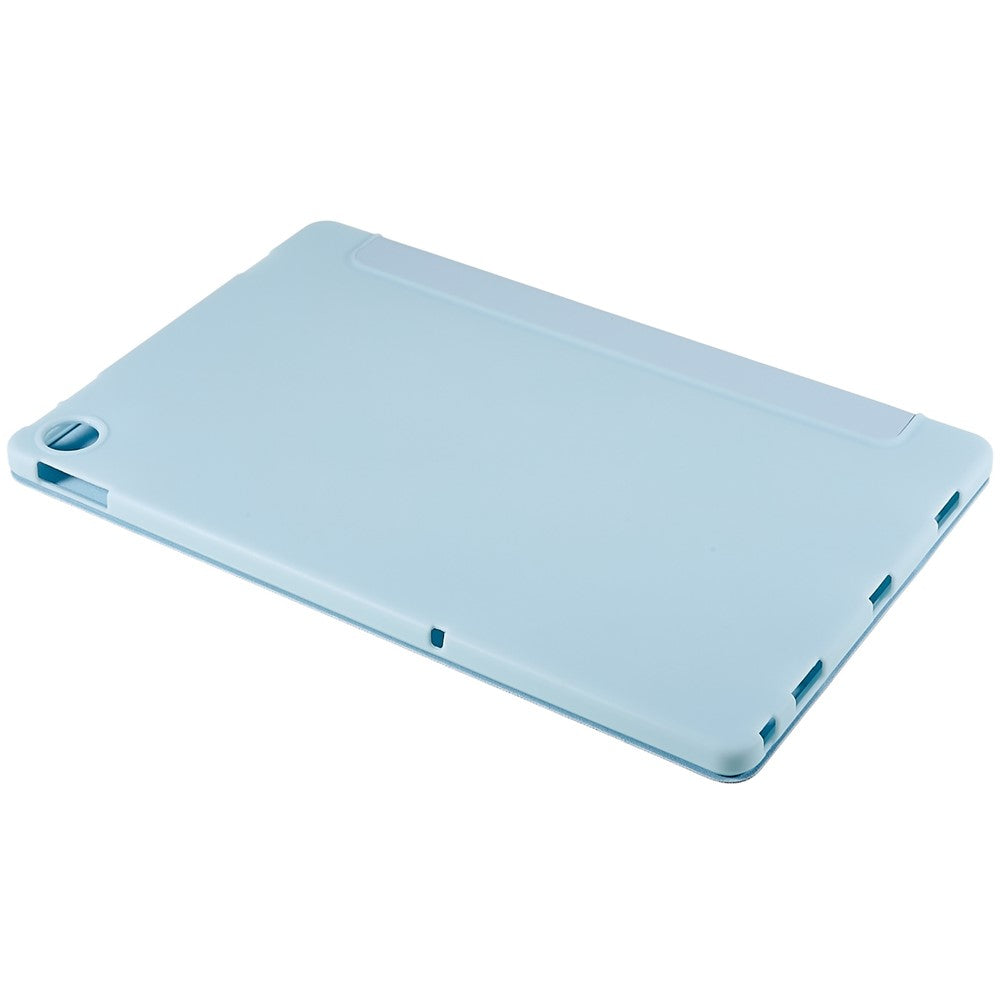For Lenovo Tab M10 Plus (3rd Gen) / Xiaoxin Pad 2022 10.6 inch Tri-fold Stand PU Leather + Silicone Cover Tablet Anti-drop Shockproof Case - Baby Blue