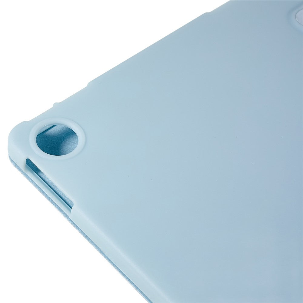 For Lenovo Tab M10 Plus (3rd Gen) / Xiaoxin Pad 2022 10.6 inch Tri-fold Stand PU Leather + Silicone Cover Tablet Anti-drop Shockproof Case - Baby Blue