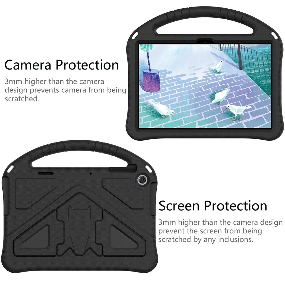 For Lenovo Tab M10 (Gen 3) TB-328FU / TB-328XU Tablet Case EVA Rugged Shockproof Tablet Cover Convertible Handle Kickstand - Black