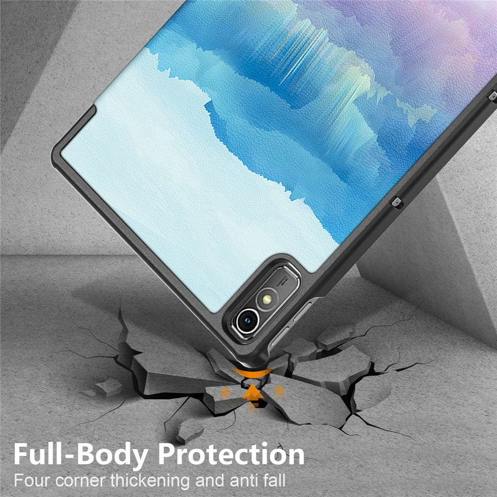 For Lenovo Tab P11 Gen 2 Pattern Printing PU Leather Protective Cover Trifold Stand Smart Tablet Case with Auto Wake  /  Sleep - Fantasy Deer