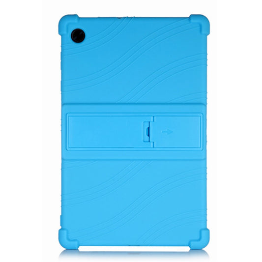 For Lenovo Tab M10 (Gen 3) TB-328FU / TB-328XU Silicone Shockproof Tablet Cover Corner Cushion PC Kickstand Anti-Slip Kids Friendly Protective Case - Sky Blue