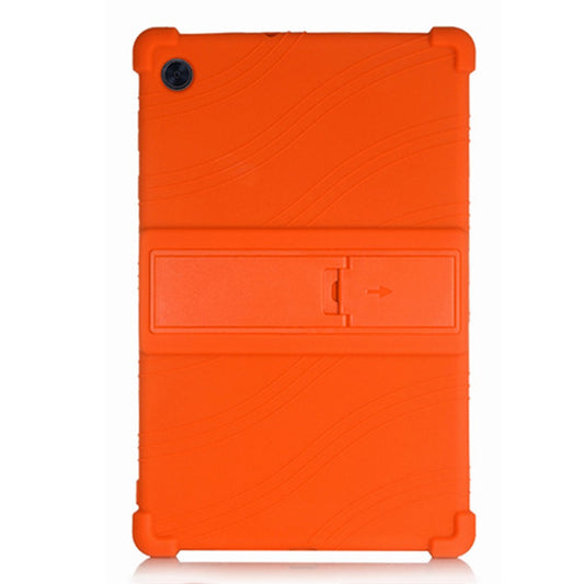 For Lenovo Tab M10 (Gen 3) TB-328FU / TB-328XU Silicone Shockproof Tablet Cover Corner Cushion PC Kickstand Anti-Slip Kids Friendly Protective Case - Orange