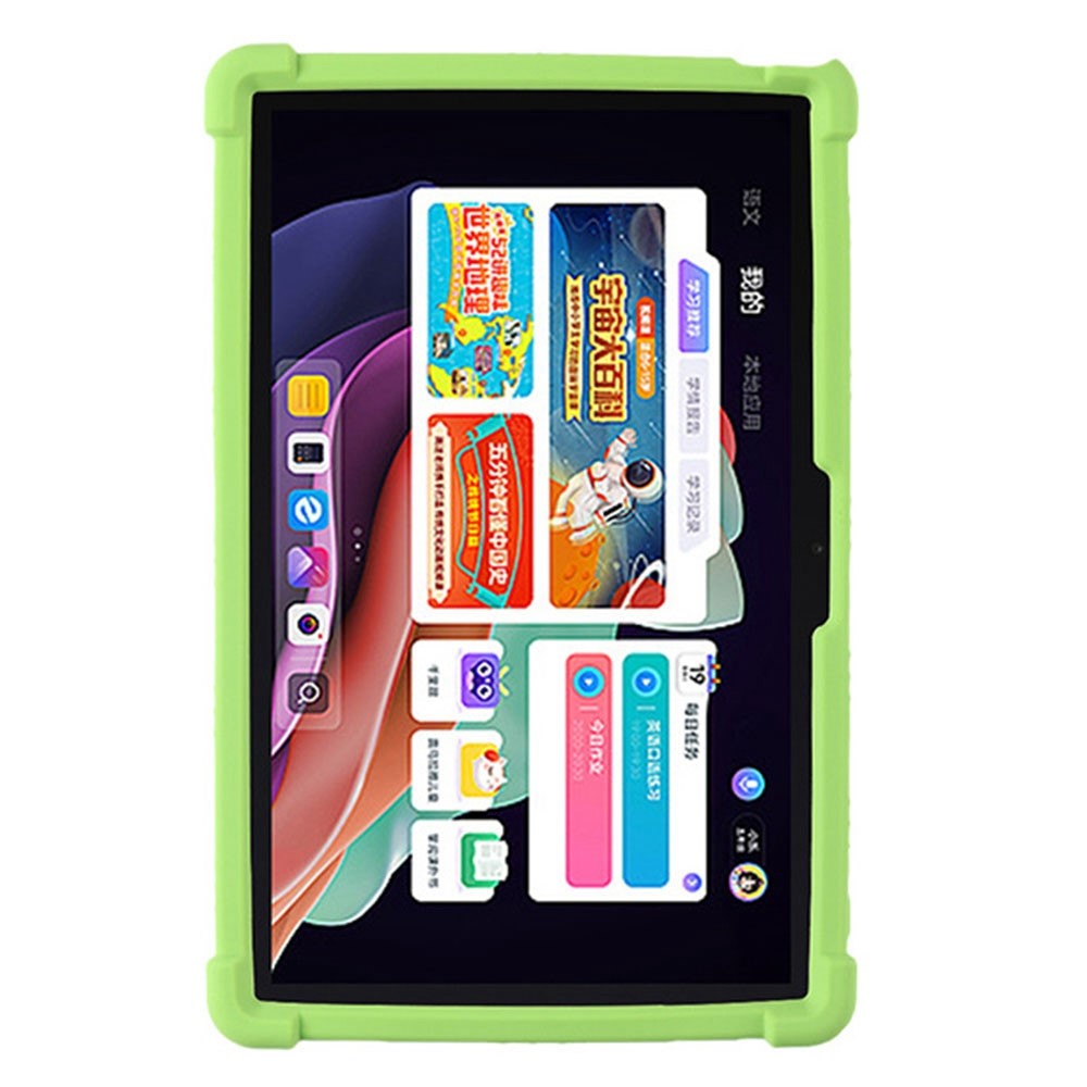 For Lenovo Tab P11 Gen 2 / Tab P11 2022 TB-350 Kickstand Tablet Case Soft Silicone Reinforced Four Corner Shockproof Cover - Green