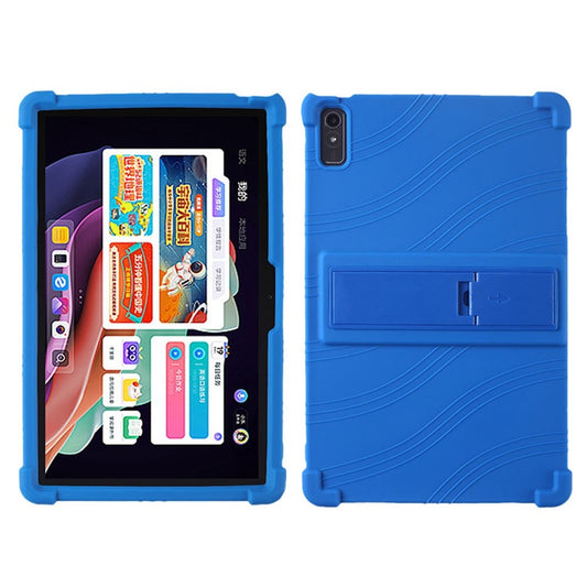 For Lenovo Tab P11 Gen 2 / Tab P11 2022 TB-350 Kickstand Tablet Case Soft Silicone Reinforced Four Corner Shockproof Cover - Dark Blue